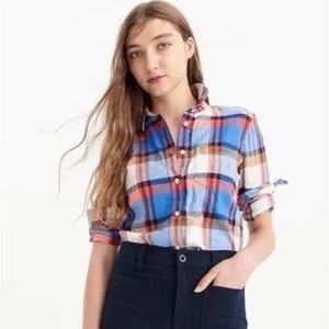 J.Crew Classic Plaid Blue/Red/Orange Cotton